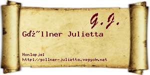 Göllner Julietta névjegykártya